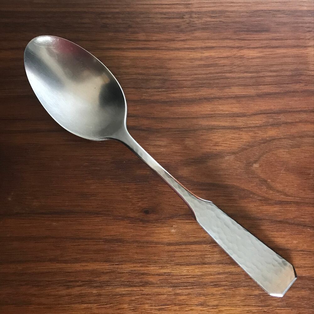 Reed & Barton COLONIAL FORGE Stainless Hammered Satin solid serving spoon (1)